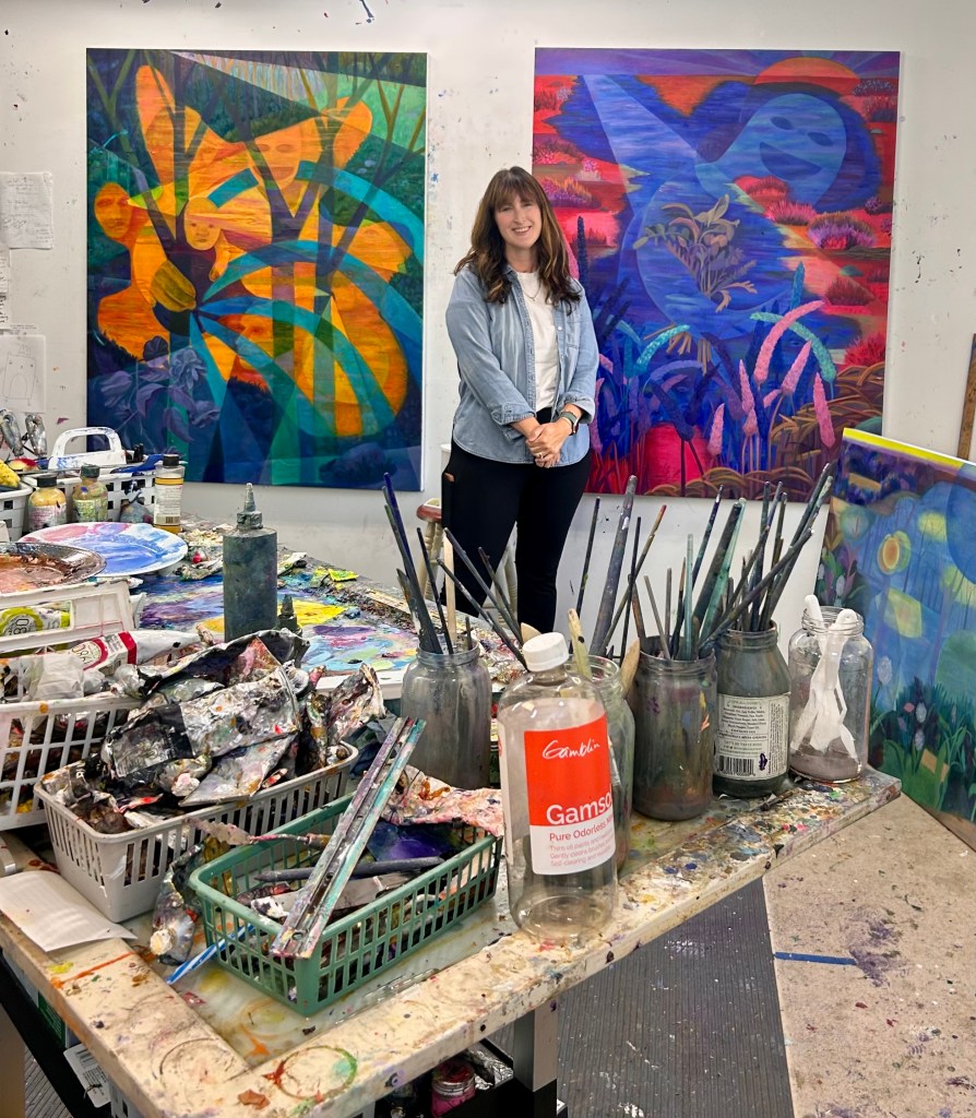 Erika b Hess in her studio